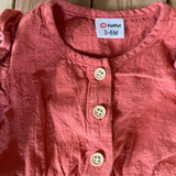 Dusty Red Ruffle Romper | 3-6 mo