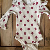 Polkadot Long Sleeve Onesie | 3-6 mo