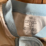 Organic Milk & Cookies Zip Up Pajama | 3-6 mo | Honest Baby