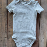 Grey Ribbed Short Sleeve Onesie | Carter's