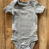 Blue Striped Ribbed Short Sleeve Onesie | Carter's