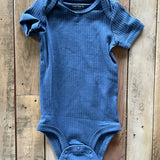 Navy Ribbed Short Sleeve Onesie | Carter's