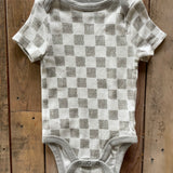 Doodle Checkers Short Sleeve Onesie | Cloud Island