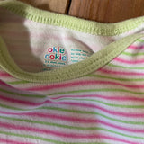 Pink & Green Stripe Onesie | 3-6 mo | Okie Dokie