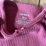 Hot Pink Ruffle Long Sleeve Onesie | 3-6 mo | Carter's