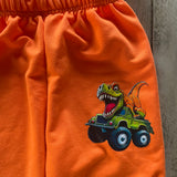 Orange Dino Monster Truck Pants