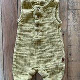 Mustard Muslin Romper | 0-3 mo | KidWild