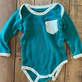 Teal Long Sleeve Onesie | 6-9 mo | Cat & Dogma