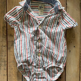 Striped Short Sleeve Button Up Onesie | Osh Kosh