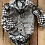 Long Sleeve Button Up Onesie with Vest | Carter's