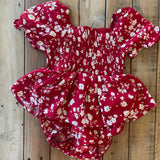 Red Floral Onesie Dress | 6-9 mo