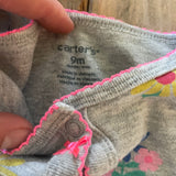 Gray Flowers Snap Up Pajama | 6-9 mo | Carter's
