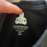Black Long Sleeve Onesie | 6-9 mo | Baby Gap