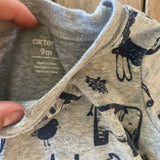 Gray Safari Long Sleeve Onesie | 6-9 mo |  Carter's