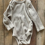 Ribbed Sad Beige Mom Long Sleeve Onesie | Cloud Island