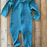 Blue Ruffle Zip Up Pajama | 6-9 mo | Carter's