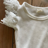 Lace Flutter Shoulder Onesie