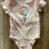 Pink Ruffled Ice Cream Onesie | 12-18 mo | Pekkle