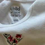 White Flower Onesie | 12-18 mo | Carter's