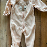 Fleece Deer Zip Up Pajama | 9-12 mo | Chick Pea