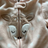 Fleece Deer Zip Up Pajama | 9-12 mo | Chick Pea