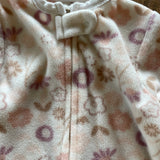 Fleece Flowers Zip Up Pajama | 9-12 mo | Chick Pea