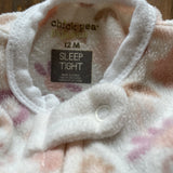 Fleece Flowers Zip Up Pajama | 9-12 mo | Chick Pea