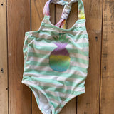 Stripes & Pineapples Swimsuit | Pink Platinum