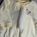 Yellow Stripe Zip Up Pajama | 0-3 mo