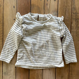 Striped Flutter Shoulder Long Sleeve | Jessica Simpson
