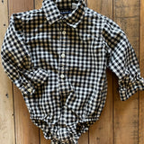 Checkered Button Up Onesie | 12-18 mo | Children's Place