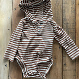Striped Onesie with Hood
