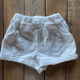 White Flower Shorts | 3-6 mo | First Impressions