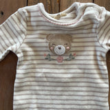 Organic Stripe Bear Romper | 3-6 mo | Rabbit + Bear