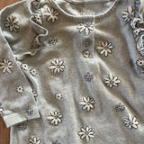 Gray Floral Romper | 3-6 mo | Old Navy