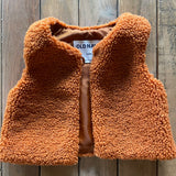 Sherpa Fleece Brown Vest | 3-6 mo | Old Navy