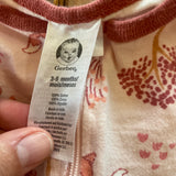 Pink Fox Zip Up Pajama | 3-6 mo | Gerber