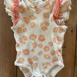 Floral Ruffle Onesie | 3-6 mo
