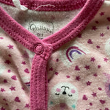 Little Unicorn Zip Up Pajama | 0-3 mo | Quiltex