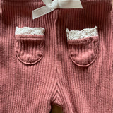 Pink Ribbed Footie Pants | Daisy Fuentes