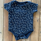 Geometric Navy Short Sleeve Onesie | Kyle + Deena