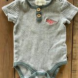 Striped Dino Henley | Kit + Pearl