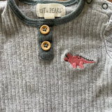 Striped Dino Henley | Kit + Pearl