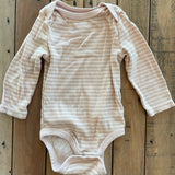 Pink Striped Long Sleeve Onesie