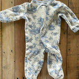 Blue Floral Zip Up Pajama | Kyle + Deena