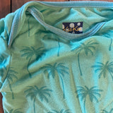 Teal Palm Trees Print Onesie | 6-9 mo | KickKee Pants
