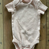 Pink Ribbed Short Sleeve Onesie | Carter's