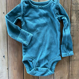 Blue Ribbed Long Sleeve Onesie | Carter's