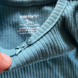 Blue Ribbed Long Sleeve Onesie | Carter's
