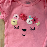 Pink Floral Face Onesie | newborn | Gerber